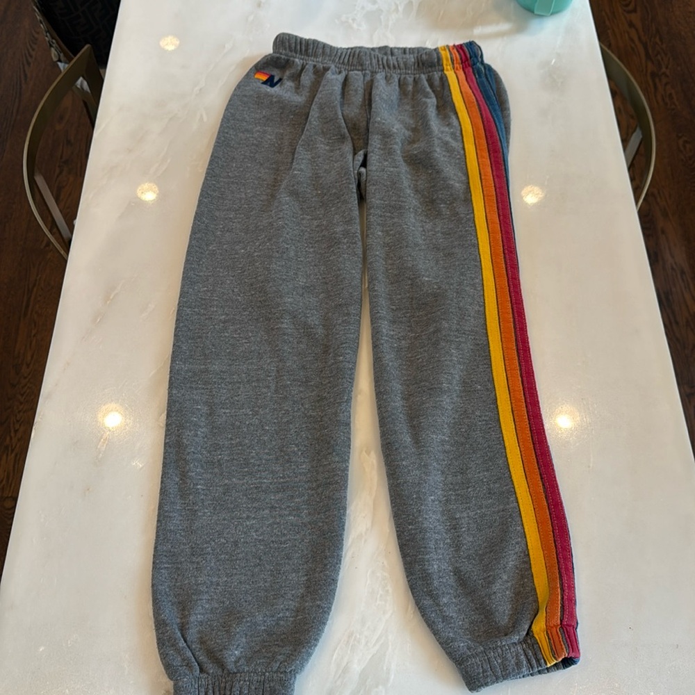 Aviator Nation- 5 Stripe Sweatpants- Heather Grey- adult extra small